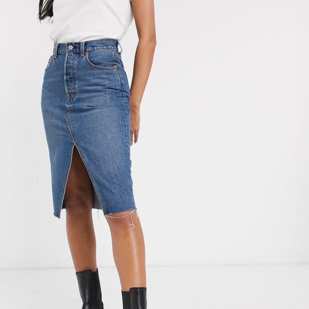 Levi's Deconstructed Midi Skirt with Side Split
